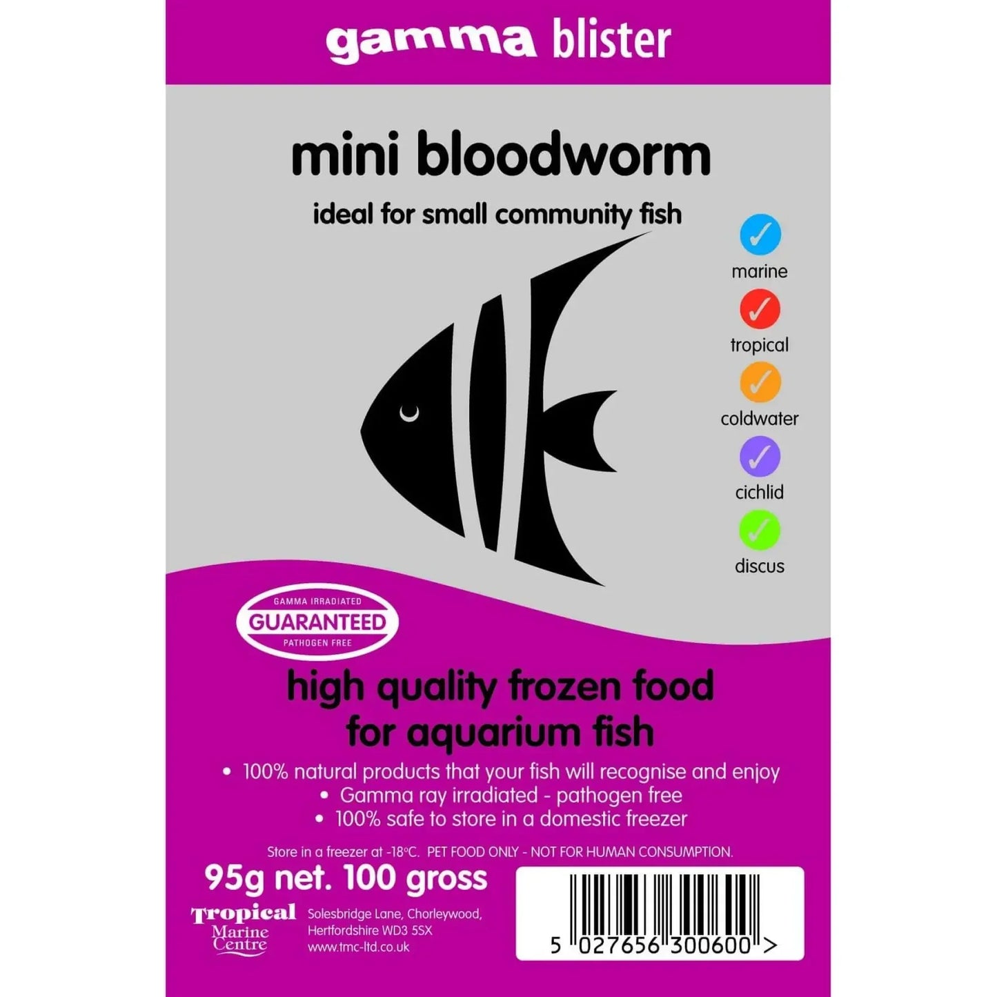 Gamma Mini Bloodworm Blister Pack 100g