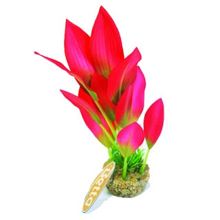 Betta Choice 8" Red Flame Silk Plant With Sand Base