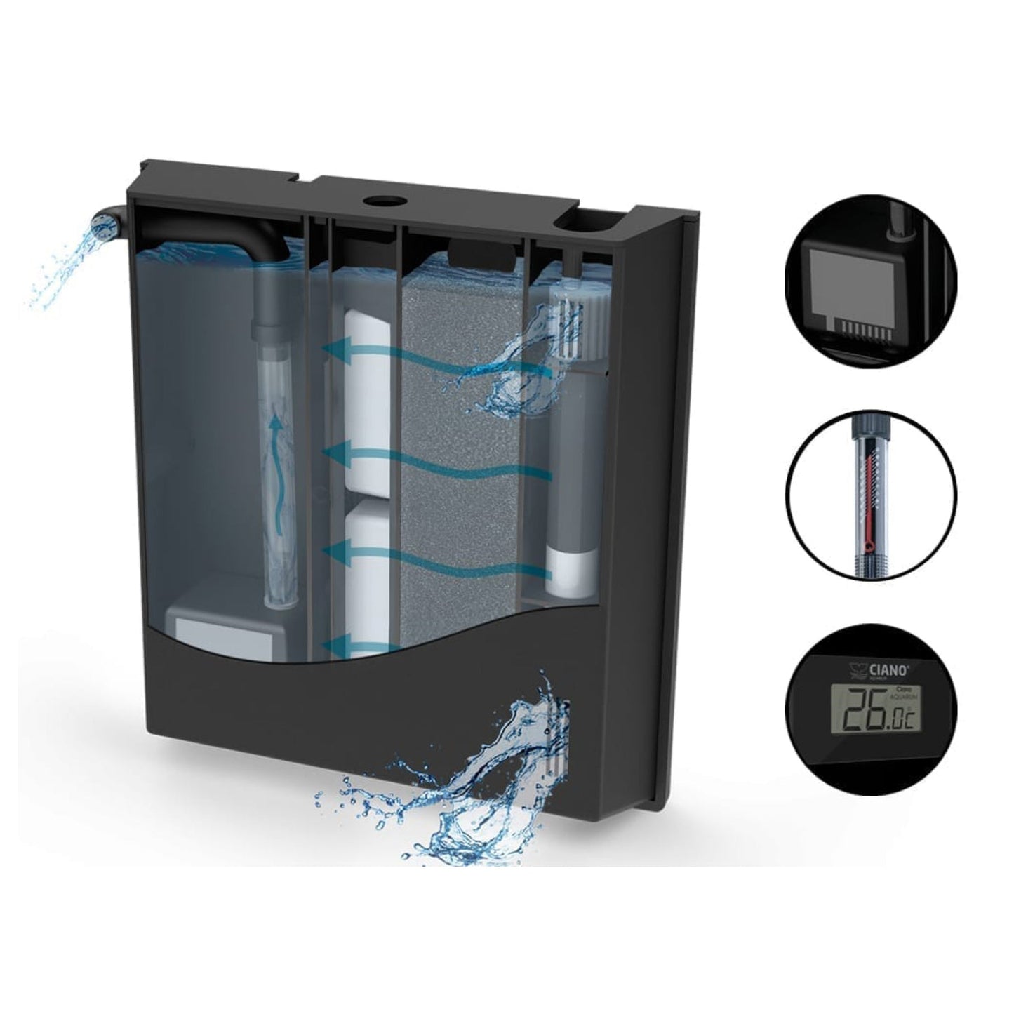 Ciano Aqua 60 LED Aquarium 58L With Black Stand