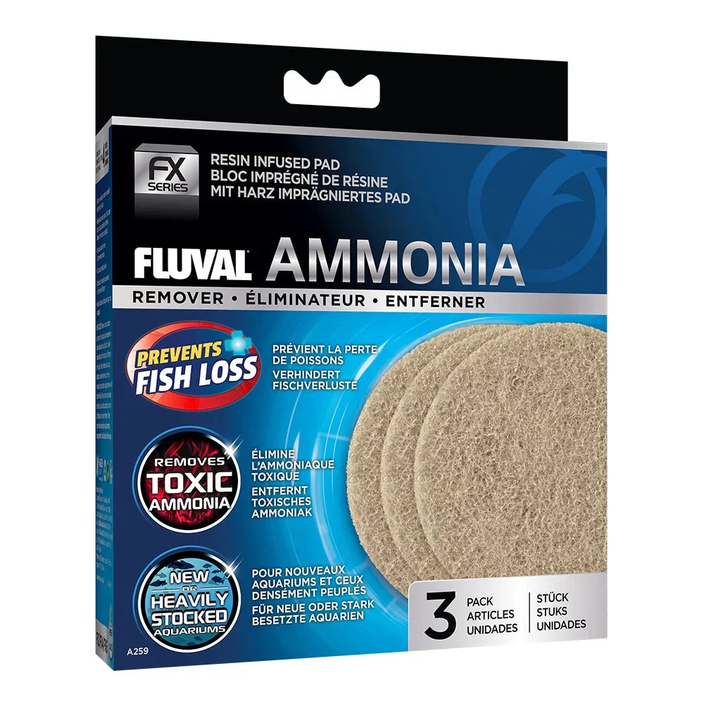 Fluval Ammonia Remover for FX2/FX4/FX5/FX6 Canister Filter, 3-Pack