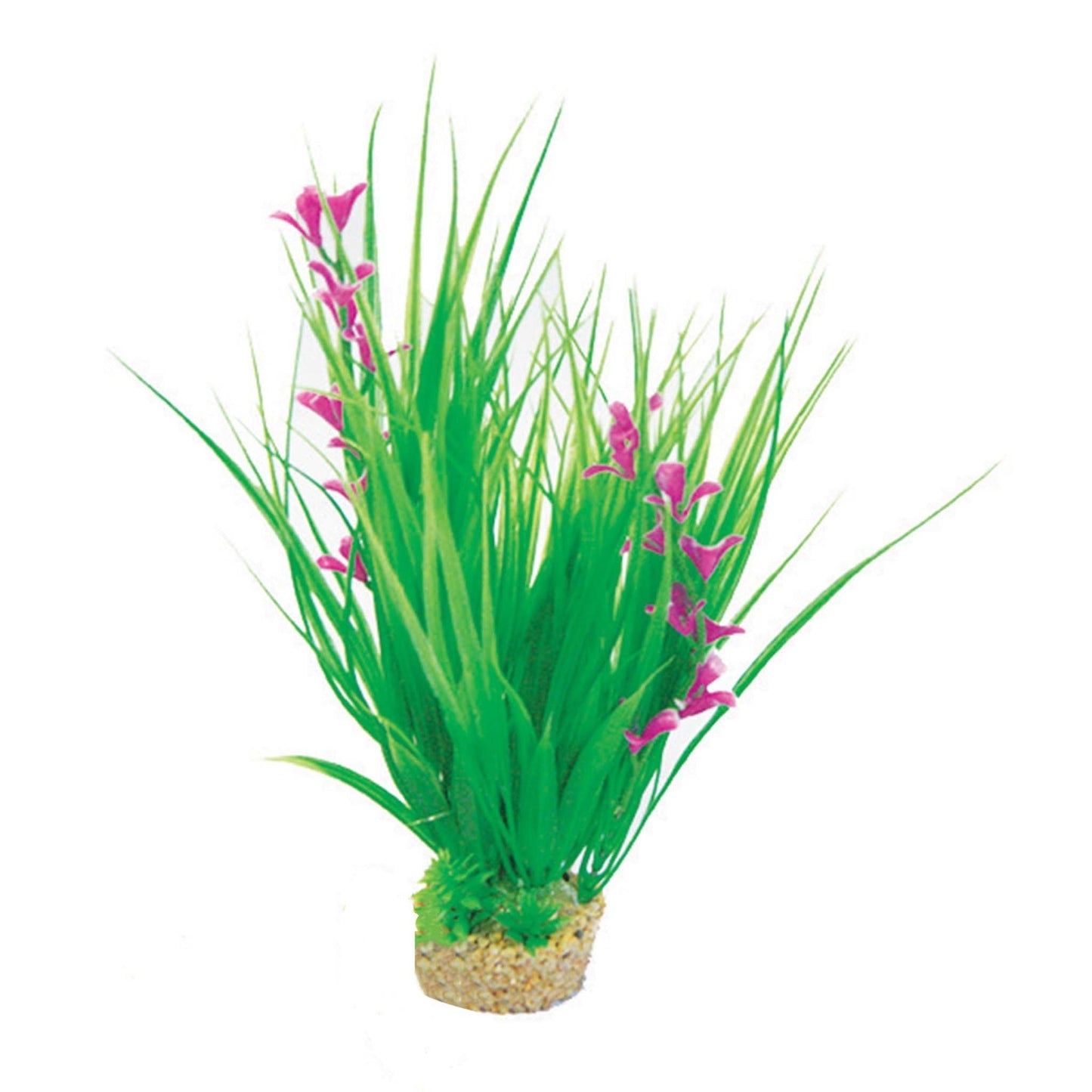 Betta Choice 10" Green & Pink Plastic Plant With Sand Base