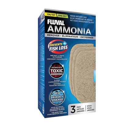 Fluval Ammonia Remover for 106/206, 107/207 Canister Filter, 3-Pack