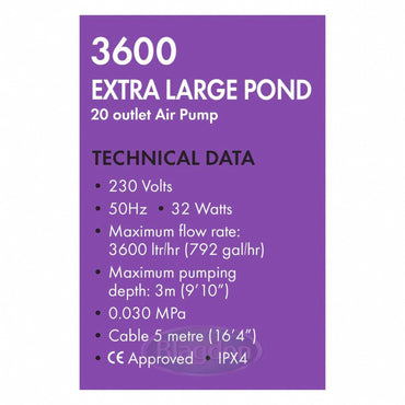 Blagdon Pond Oxygenator 3600 Air Pump