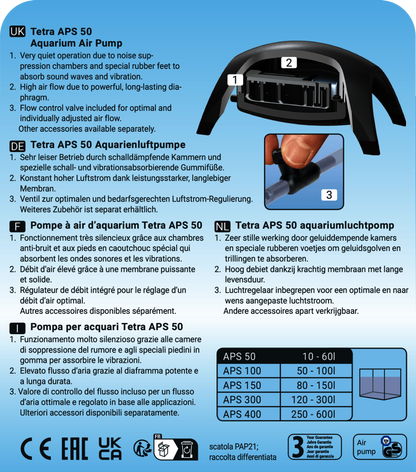 Tetratec APS Air Pumps - Available In 5 Sizes